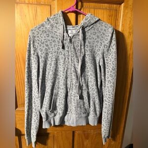 Victoria's Secret PINK Gray leopard Patterned zip up